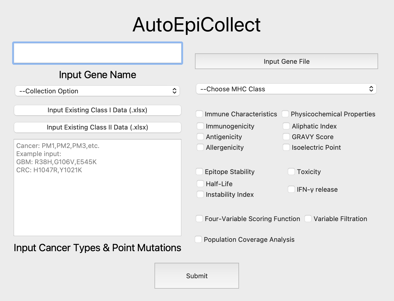 GUI for AutoEpiCollect