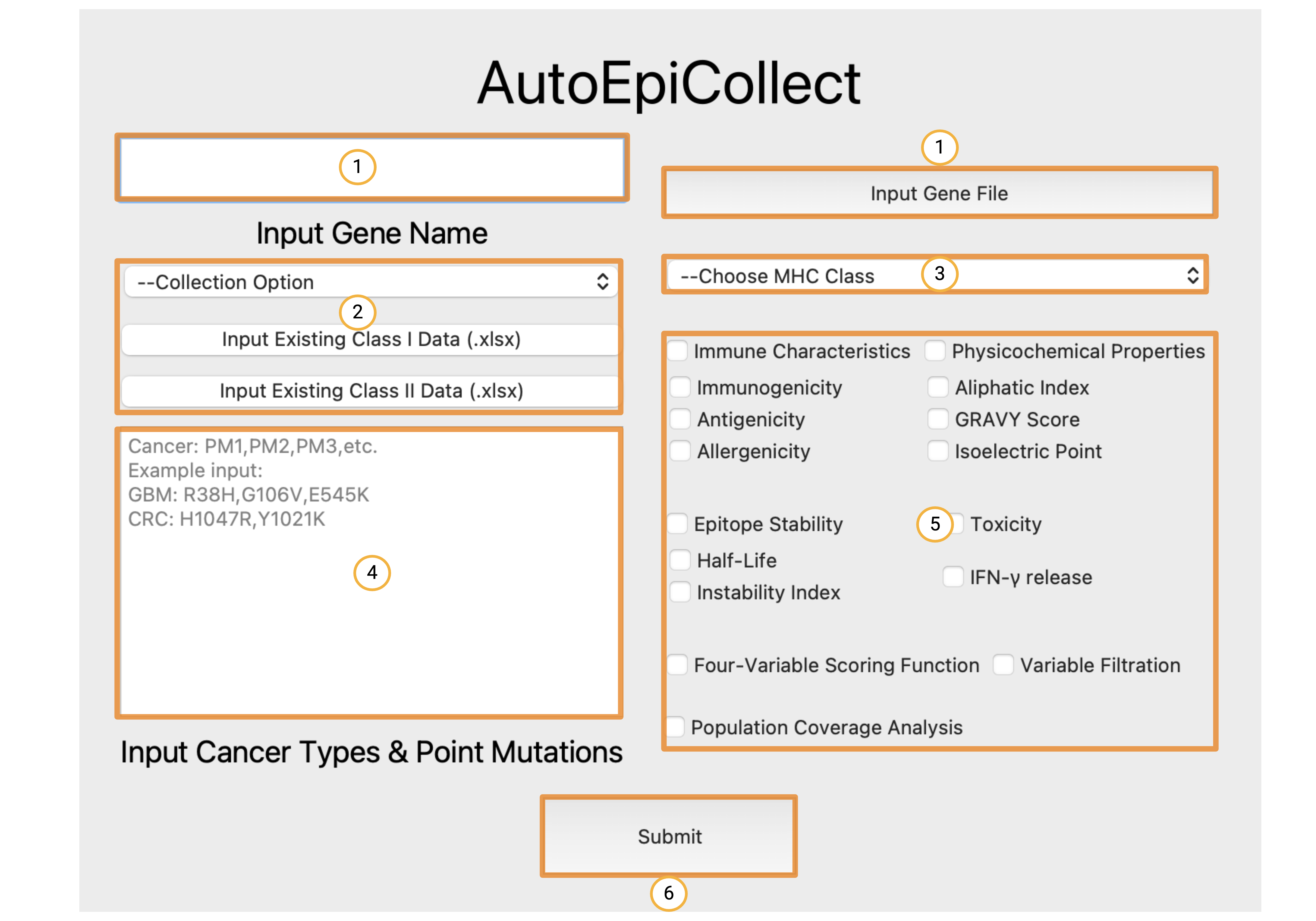 Labeled GUI for AutoEpiCollect
